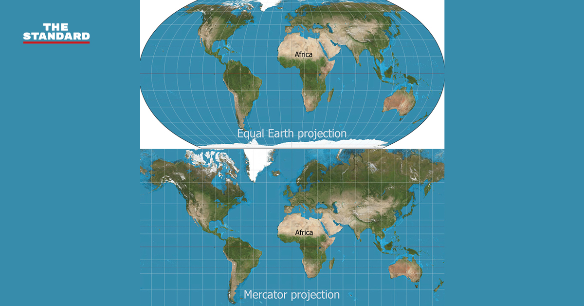 แผนที่โลกฉบับใหม่ที่แสดงขนาดที่แท้จริงของทวีปแอฟริกา