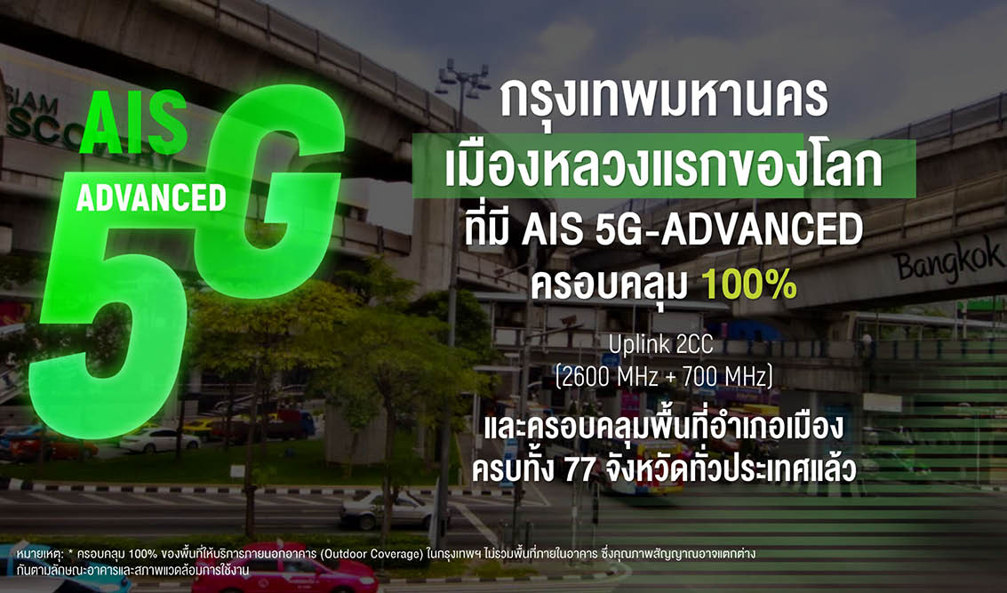 ภาพแสดงโครงข่าย 5G-ADVANCED ของ AIS ที่รองรับการทำงานของ AI เปรียบเสมือนระบบประสาท 5