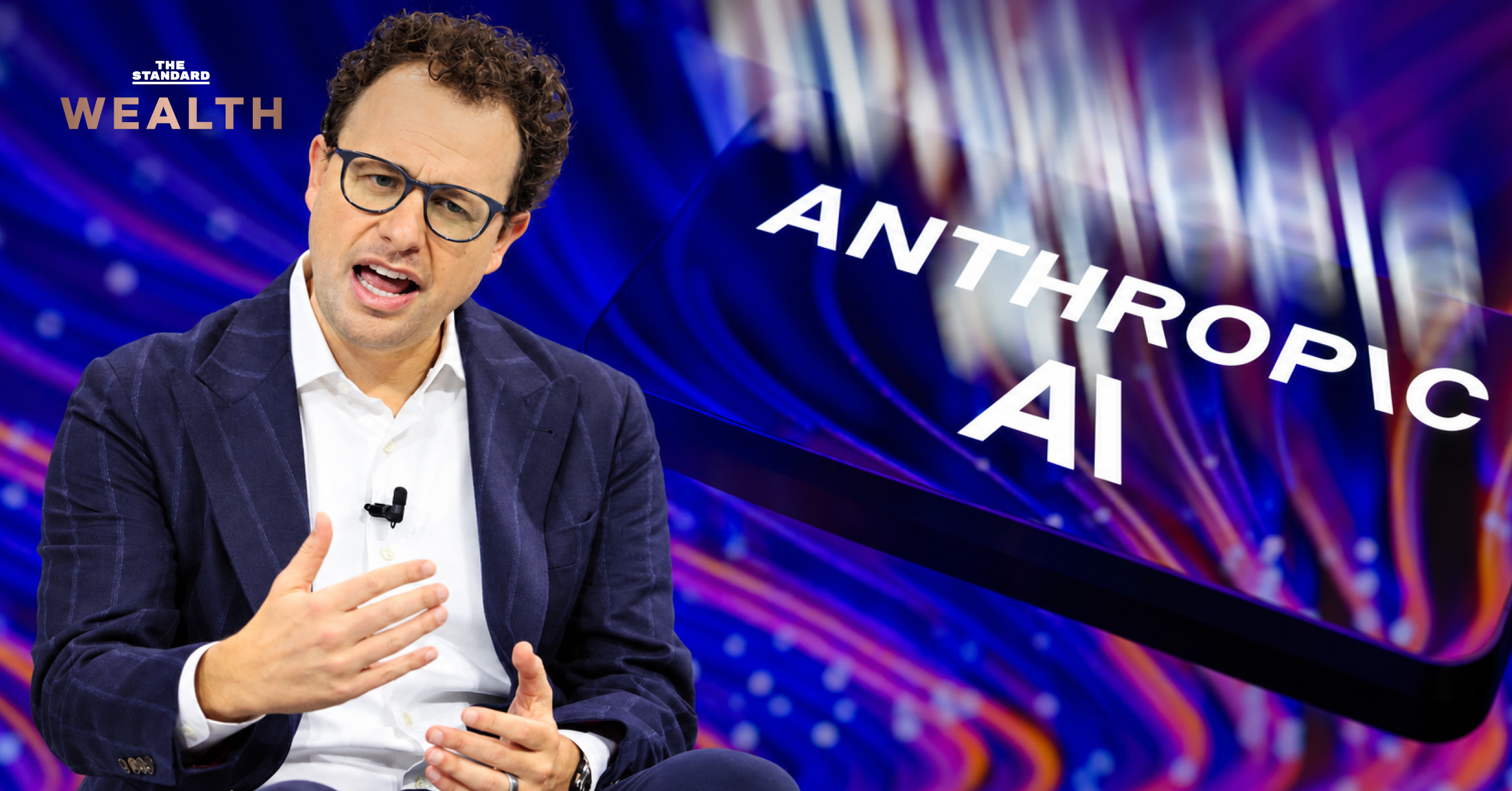 Dario Amodei ซีอีโอของ Anthropic ขณะร่วมการประชุมแถลงข่าว