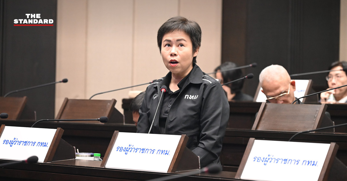 ภาพการประชุมสภากรุงเทพมหานคร ที่มีการตั้งกระทู้ถามเรื่องถังดับเพลิงชุมชน
