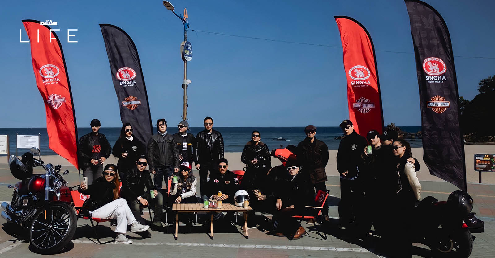 ขบวนคาราวานไบค์เกอร์ Singha Soda และ Harley-Davidson บนเส้นทางจากโซลสู่ทะเลทงแฮ