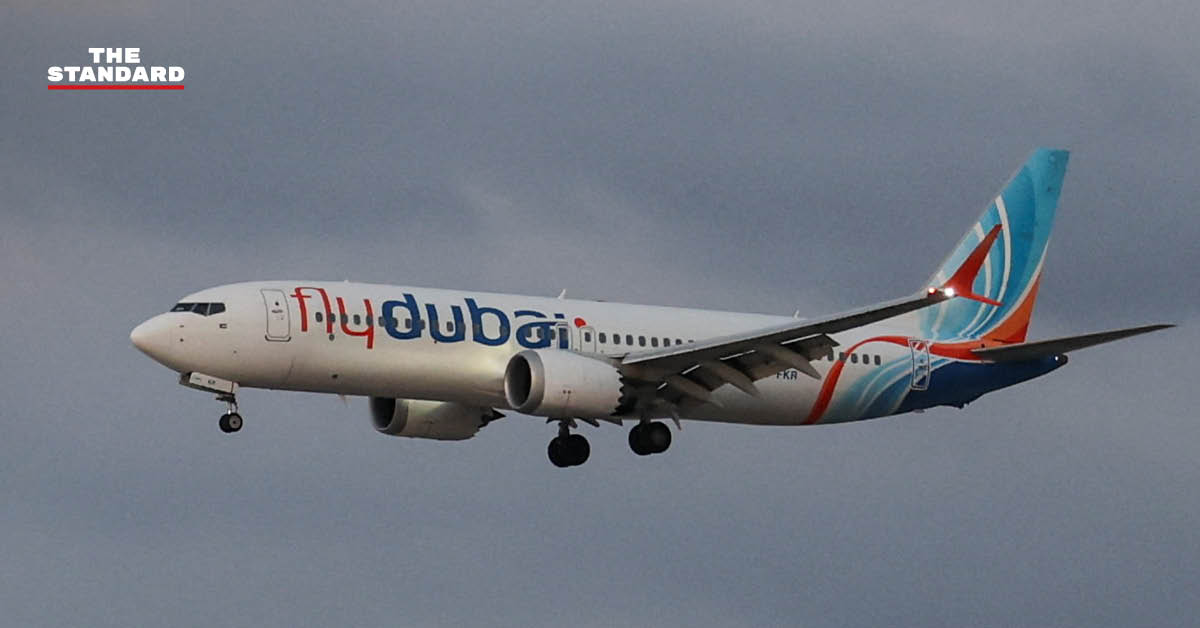 ภาพเครื่องบิน Flydubai ที่เกิดเหตุผู้ช่วยนักบินทำร้ายกัปตัน