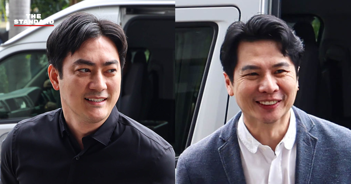 ภาวุธ พงษ์วิทยภานุ และ รัฐภูมิ โตคงทรัพย์ หรือ ฟิล์ม อดีตนักแสดงชื่อดัง เดินทางมาที่สำนักงานอัยการคดีพิเศษ