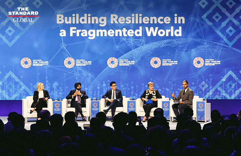 The panel “Building Resilience in a Fragmented World” at the 2026 IMF-World Bank Annual Meetings in Bangkok