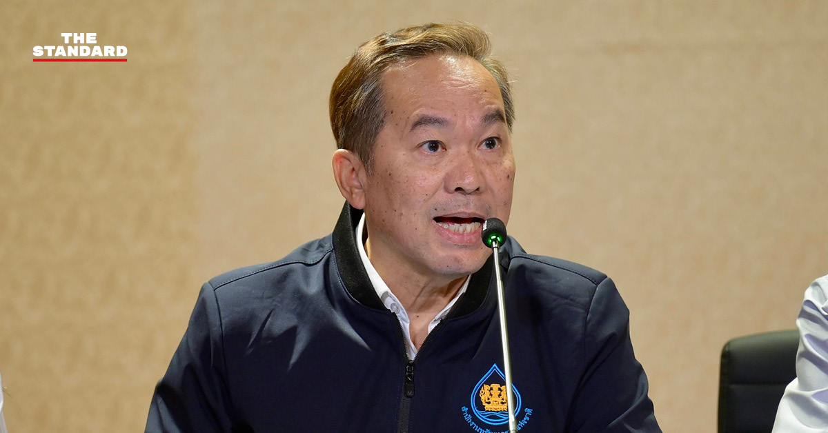 ภาพแถลงข่าวสถานการณ์น้ำท่วมโดย สทนช. ที่ทำเนียบรัฐบาล