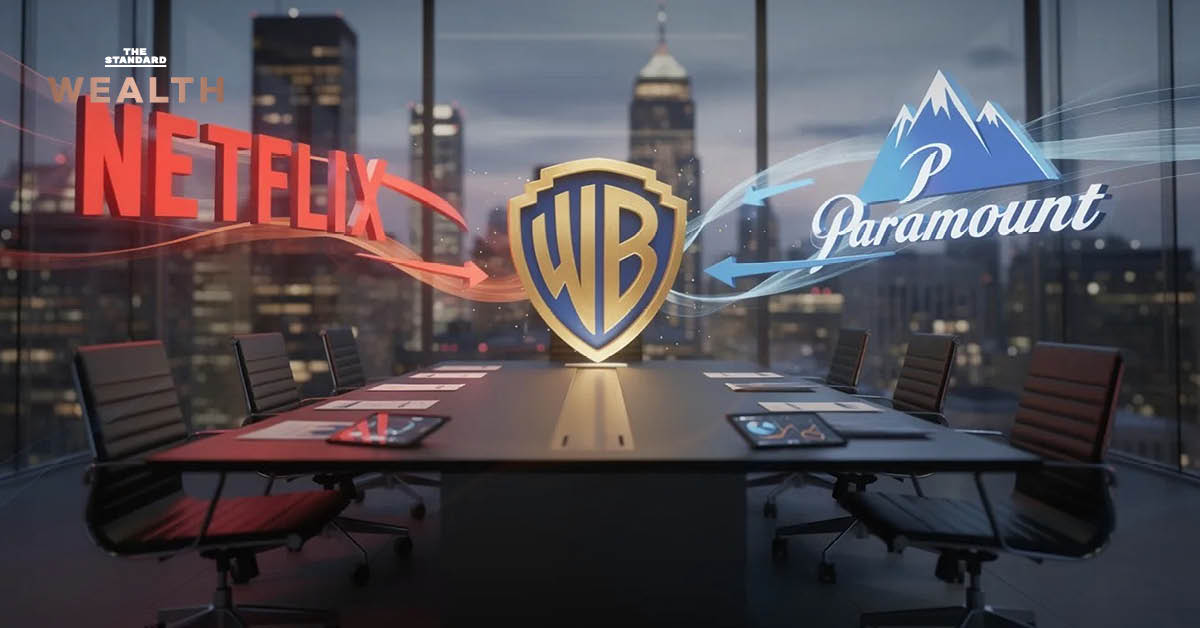 ภาพประกอบการควบรวมกิจการระหว่าง Paramount และ Warner Bros. Discovery