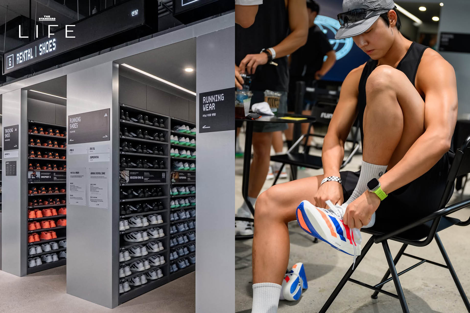ภาพรวมของ runport สเตชันวิ่งในกรุงโซล ที่มีบริการเช่าชุด รองเท้า และโซน Contrast Sauna 2