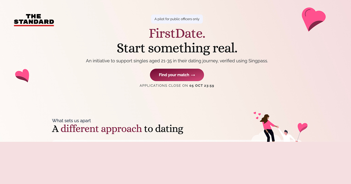 ภาพประกอบแอปพลิเคชันหาคู่ FirstDate ของสิงคโปร์สำหรับข้าราชการโสด