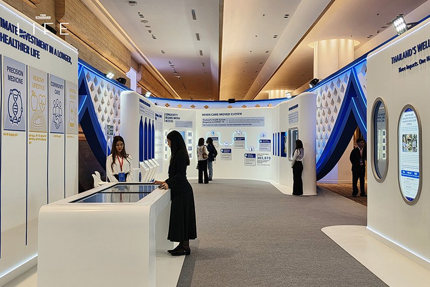 ภาพรวมบรรยากาศภายใน Longevity Pavilion ที่จัดแสดงนวัตกรรมเพื่อการมีชีวิตที่ยืนยาวของไทยในงาน IMF-World Bank Annual Meetings 2026 7