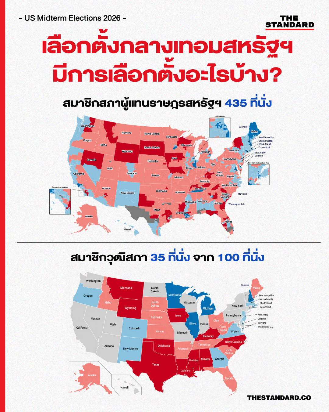 ภาพประกอบอินโฟกราฟิกคู่มือการเลือกตั้งกลางเทอมสหรัฐฯ 2026 3