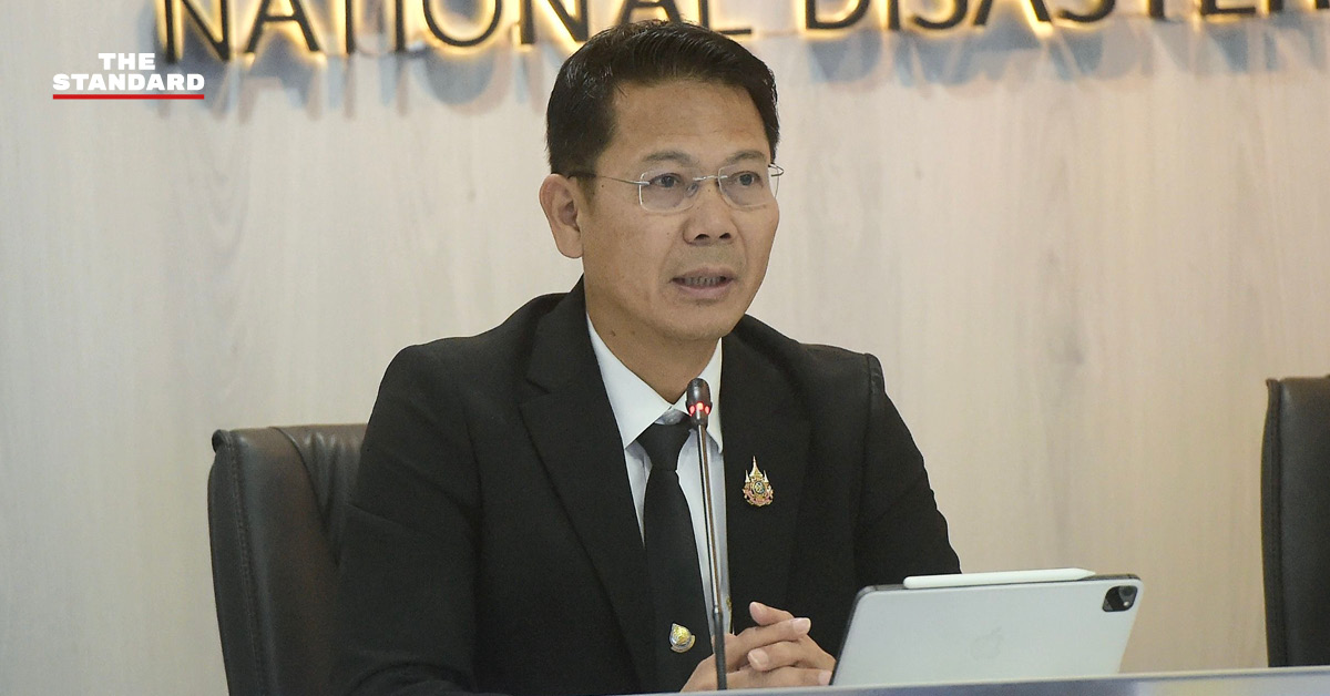 ภาพเจ้าหน้าที่ สทนช. แถลงสถานการณ์น้ำและการบริหารจัดการน้ำ