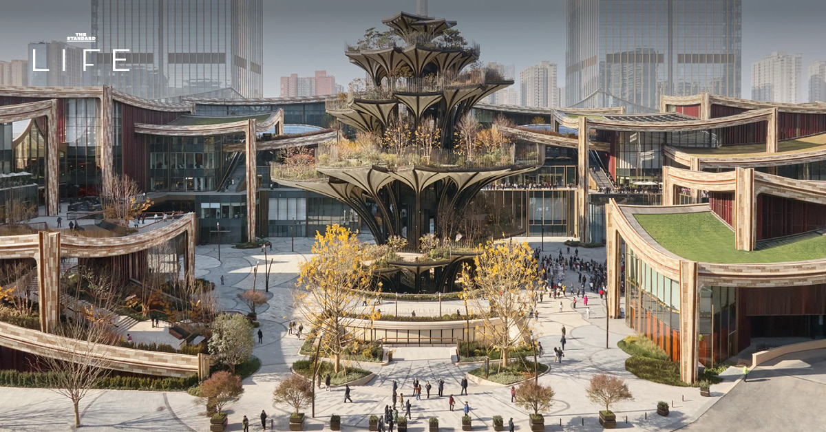 ทัศนียภาพของโครงการ Xi’an Tree สวนแนวตั้งแลนด์มาร์กใหม่ในเมืองซีอาน ออกแบบโดย Heatherwick Studio